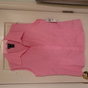 NWT Pink button up top